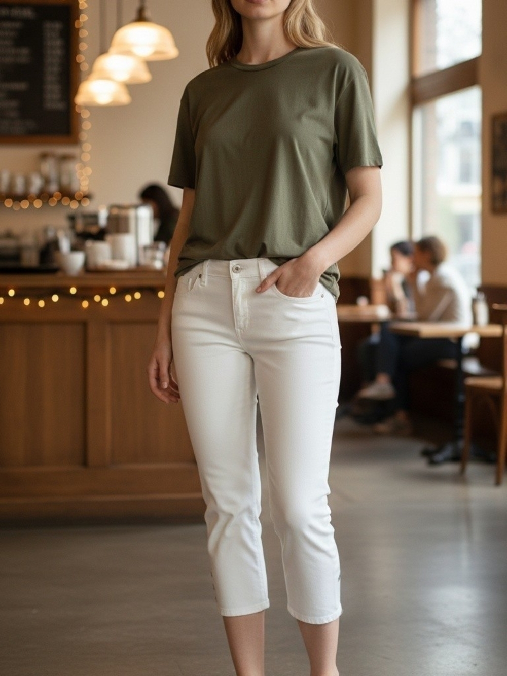 Gloria Vanderbilt White Cropped Slim Capri Jeans